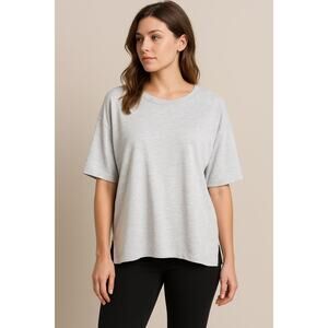 Thrive Societe Gray V Back Sweatshirt Side Slits Sz XS